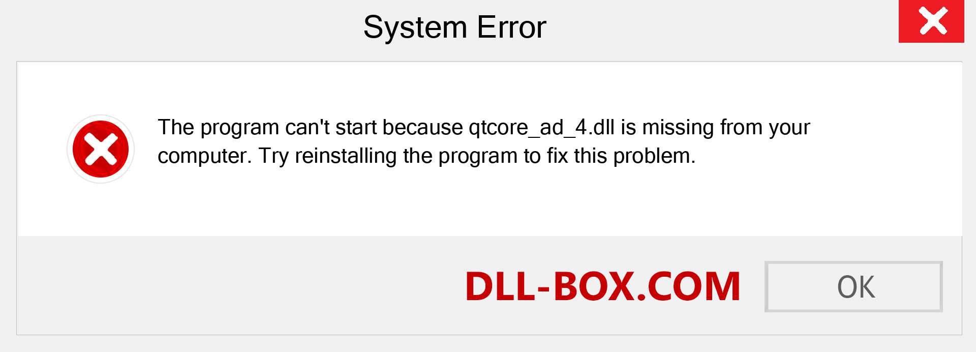  qtcore_ad_4.dll file is missing?. Download for Windows 7, 8, 10 - Fix  qtcore_ad_4 dll Missing Error on Windows, photos, images